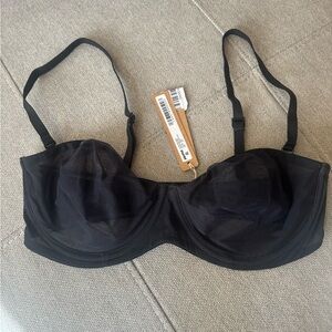 SKIMS Black Mesh Underwire Bra